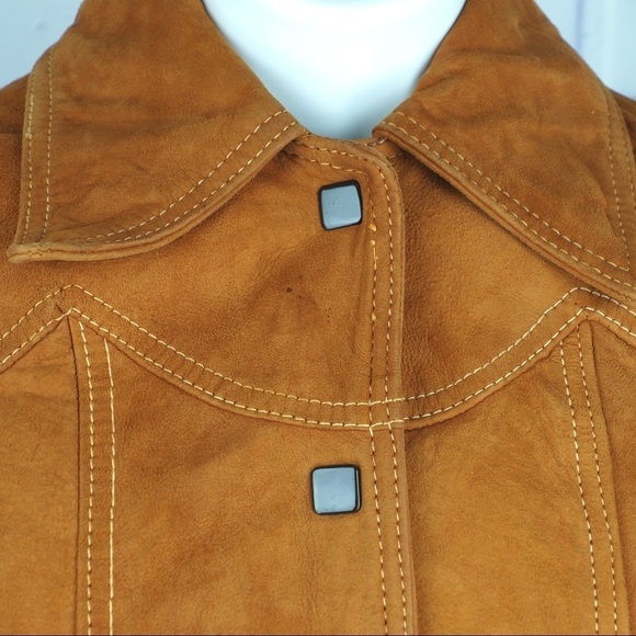 Vintage brown suede western fitted jacket sz 10 - Picture 6 of 9